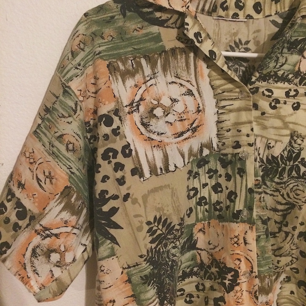 ✰ vintage cheetah print button up shirt ✰